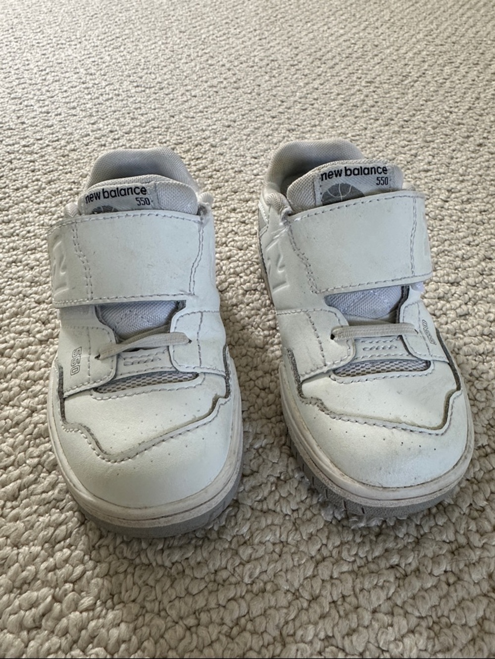 New Balance Kids White Velcro 550 Sneakers